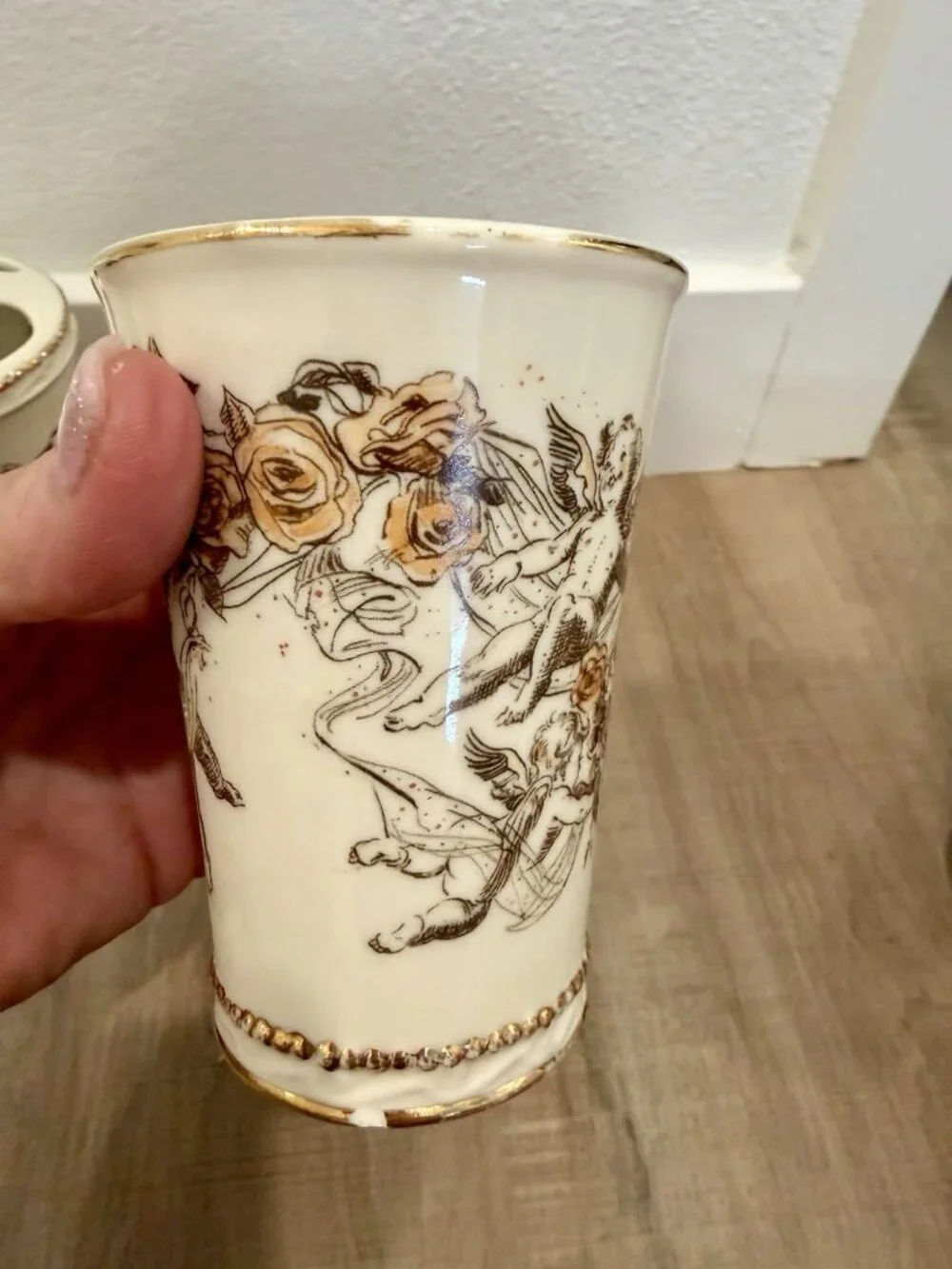 Vintage Avon Ceramic Porcelain Toothbrush Holder & Cup Set